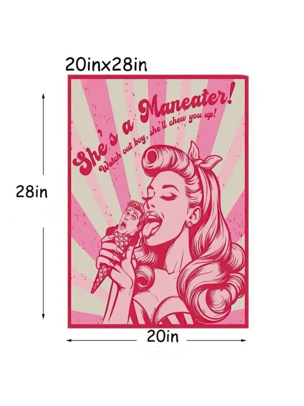 Maneater Canvas Vibrant Bold Unframed Print - Picture 6 of 6
